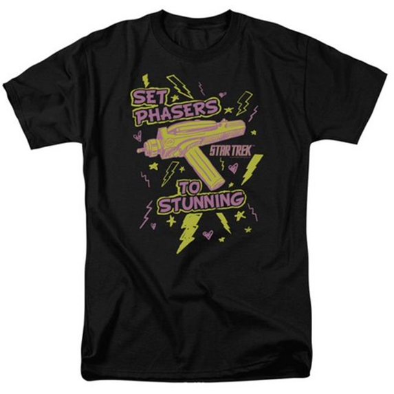 Star Trek-Set Phasers - Short Sleeve Adult 18-1 Tee - Black- 3X