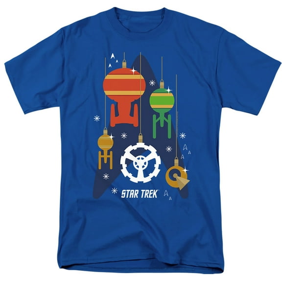 Star Trek Ship Bauble Christmas Unisex Adult T Shirt, Royal, 3X-Large