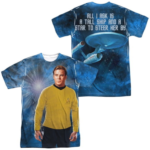 Star Trek Ship for My Captain Unisex Adult Sublimated Costume T Shirt (Front/Back), 3X-Large Multicolor