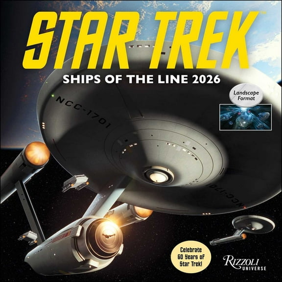 Star Trek Ships of the Line 2026 Wall Calendar, (Paperback)