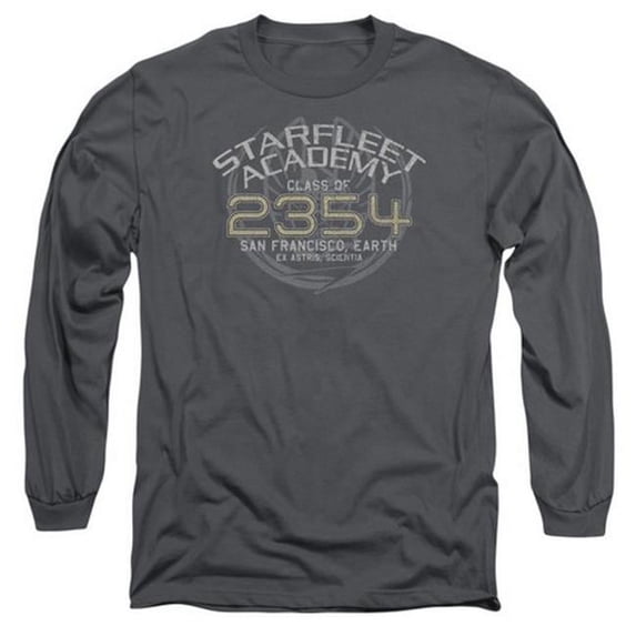 Star Trek-Sisko Graduation - Long Sleeve Adult 18-1 Tee - Charcoal, Large