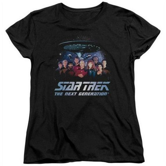 Star Trek-Space Group - Short Sleeve Womens Tee - Black- Medium