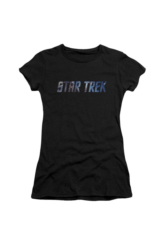 Star Trek - Space Logo - Juniors Teen Girls Cap Sleeve Shirt - Medium