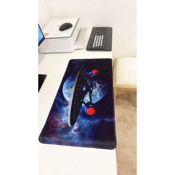 Star Trek Spaceship Extended Mouse Pad Galaxy Space Pattern Non-Slip Desk Mat