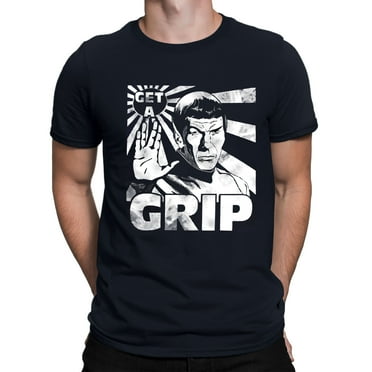Star Trek Spock Get a Grip Men's Shirt, Navy, Small