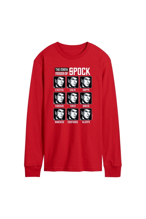 - Spock Moods - Men's Long Sleeve Graphic T-Shirt