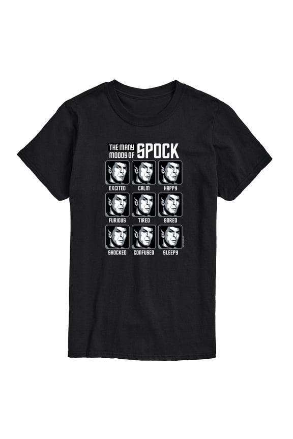 - Spock Moods - Men's Short Sleeve Graphic T-Shirt
