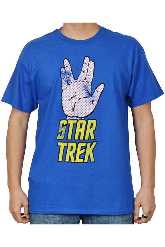 Star Trek Spock Vulcan Hand Sign Crew Neck Tee (Medium)