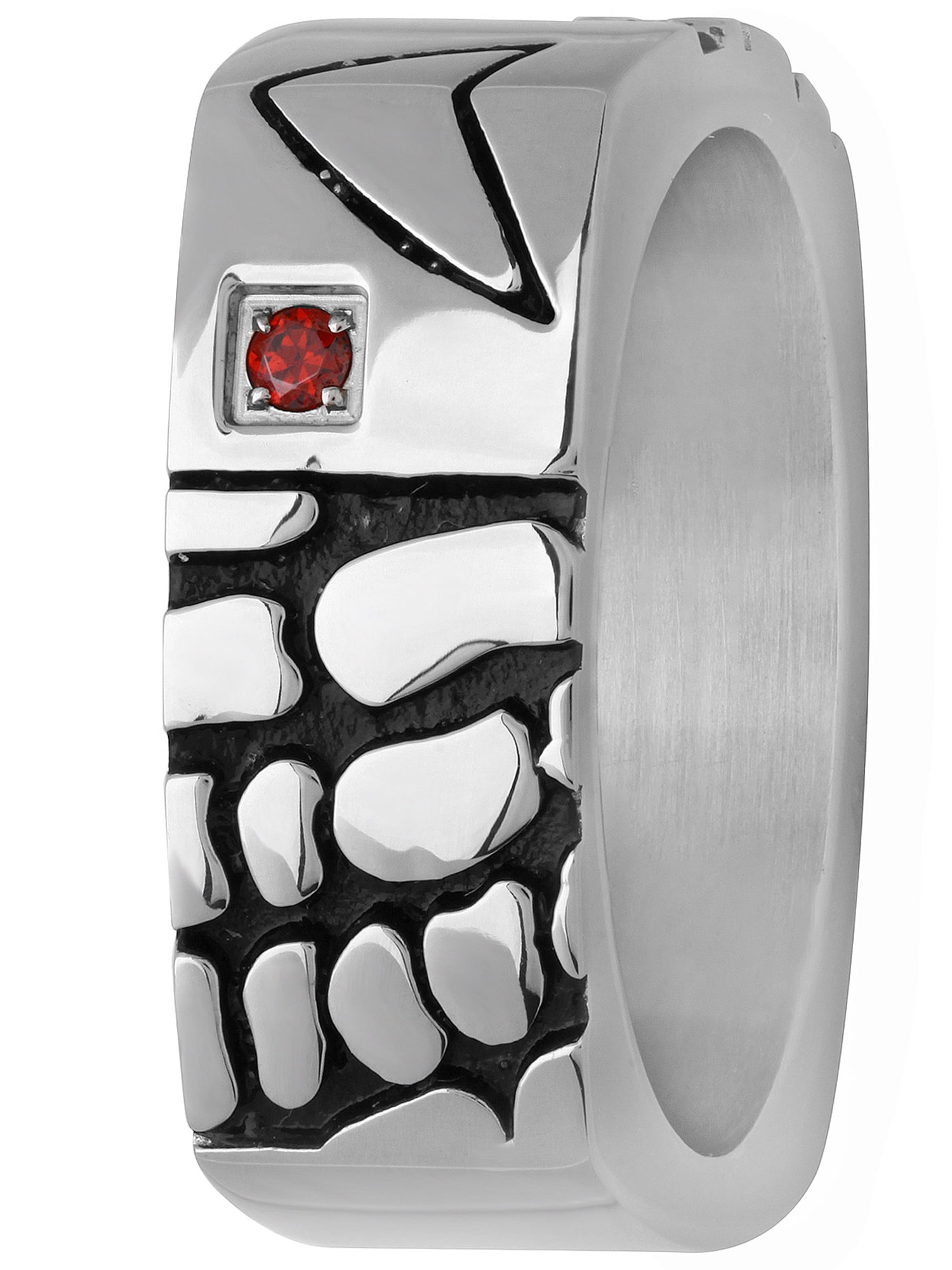 Star Trek Stainless Steel Unisex Red Crystal Starfleet Ring - Walmart.com