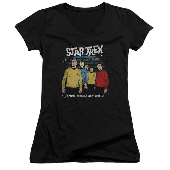 Star Trek Stange New World Junior Women's V-Neck T-Shirt Black