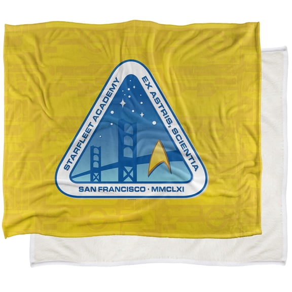 Star Trek Star Fleet Academy Silky Touch Sherpa Back Super Soft Throw Blanket, Star Fleet Academy