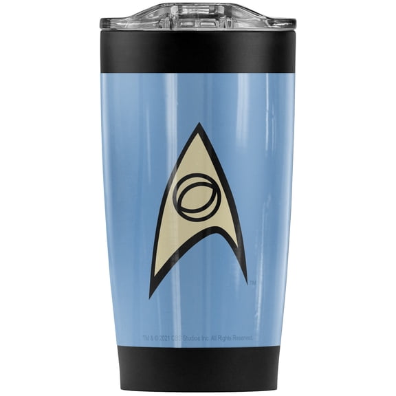 Star Trek/Star Trek Science Uniform Stainless Steel Tumbler 20 oz Coffee Travel Mug/Cup, Vacuum Insulated & Double Wall with Leakproof Sliding Lid | Great for Hot Drinks and Cold Beverages