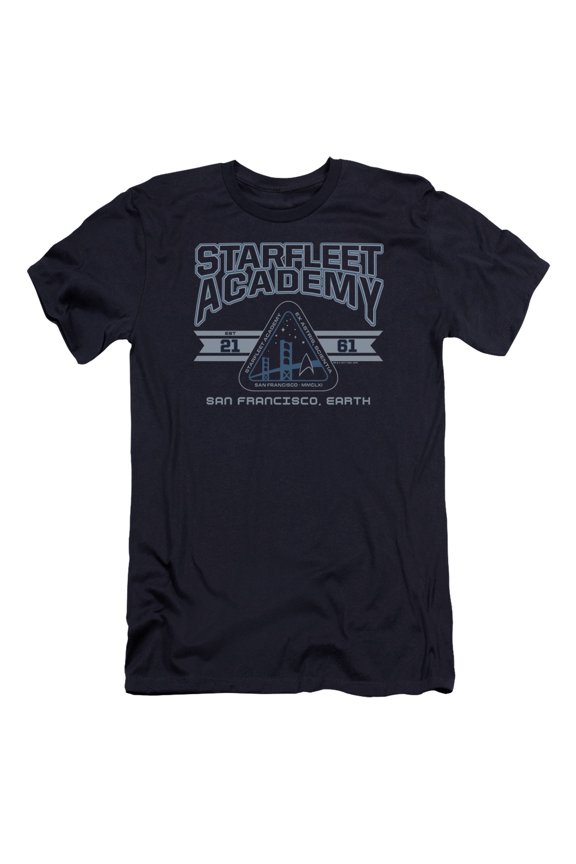 Star Trek Starfleet Academy Earth Premium Canvas Adult Slim Fit 30/1 T-Shirt Navy