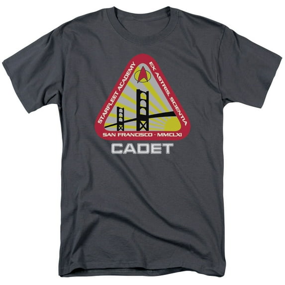 Star Trek Starfleet Cadet Adult 18/1 T-Shirt Charcoal