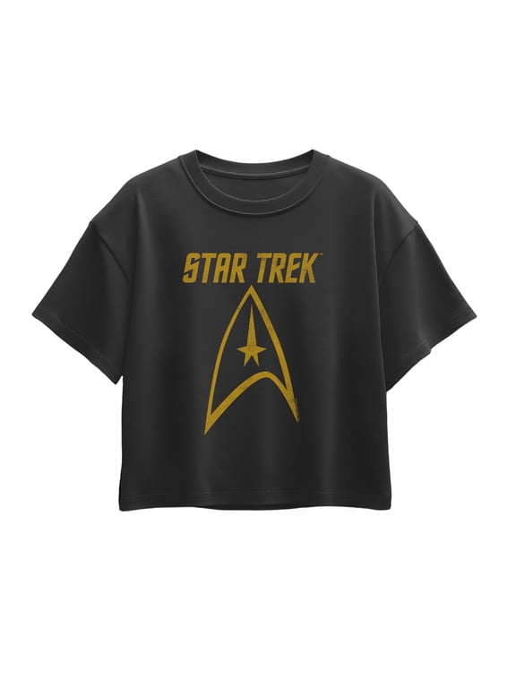 - Starfleet Insignia Girls' Short Sleeve Boxy Graphic T-Shirt