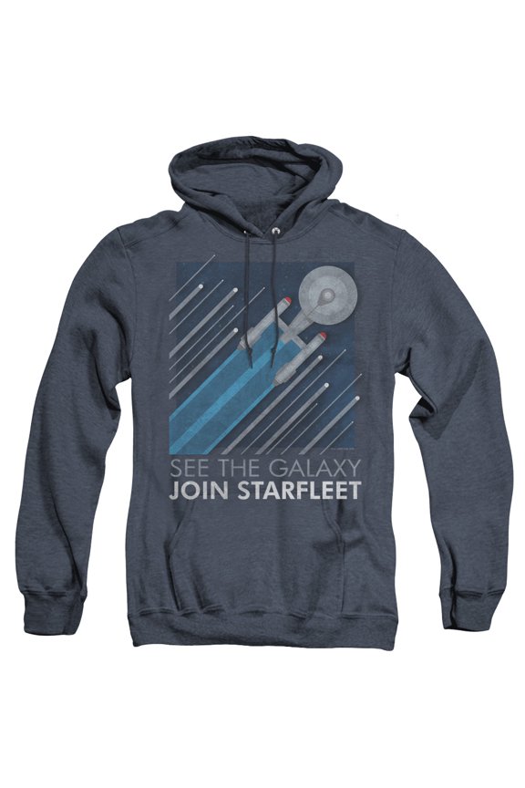 Star Trek Starfleet Recruitment Poster Adult Heather Hoodie Sweatshirt Navy