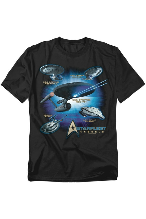 Men's Starfleet Vessels T-shirt X-Large Black