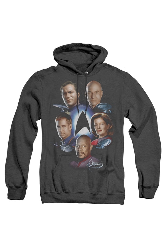 Star Trek Starfleets Finest Adult Heather Hoodie Sweatshirt Black