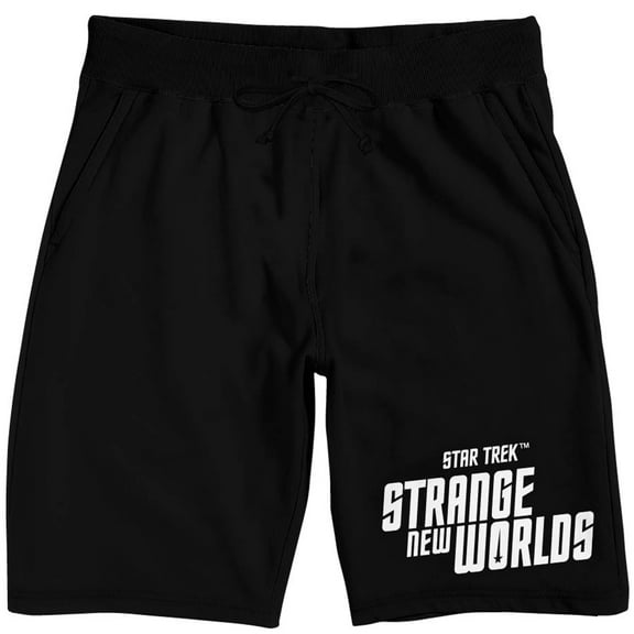 Star Trek Strange New Worlds Logo Men's Black Sleep Pajama Shorts-Medium