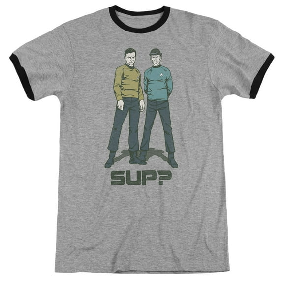 Star Trek Sup Adult Ringer Heather Black