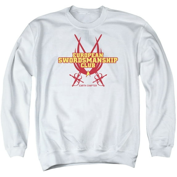 Star Trek Swordsmanship Club Adult Crewneck Sweatshirt White