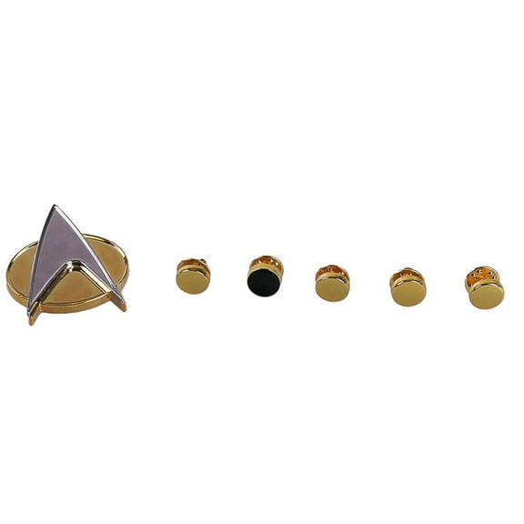 Star Trek TNG Communicator And 5 Uniform Pip Set Metal Pin Set