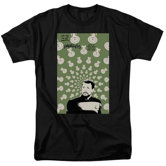 Star Trek & TNG Season 7 Episode 11 Adult 18-1 Regular Fit Short Sleeve T-Shirt, Black - 3X