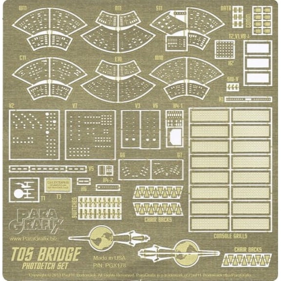 Star Trek - TOS Enterprise Bridge Photoetch Set - PGX178 ParaGrafix