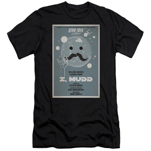 Star Trek & TOS Episode 37 Adult Premium Canvas Slim Fit 30-1 HBO Short Sleeve T-Shirt, Black - Small