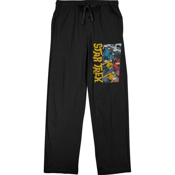 Star Trek TV Series Men's Cartoon Character Passengers Black Sleep Pajama Pants-Medium