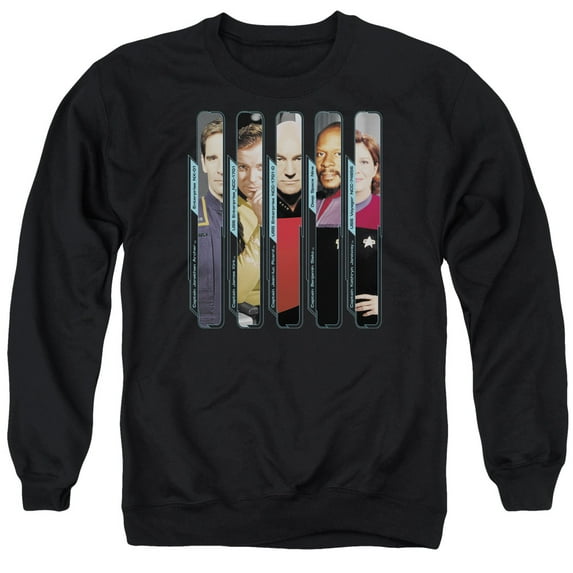 Star Trek The Captains Adult Crewneck Sweatshirt Black