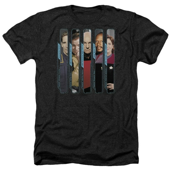 Star Trek - The Captains - Heather Short Sleeve Shirt - Large