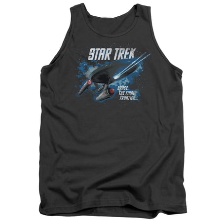 Star Trek The Final Frontier Adult Tank Top Charcoal
