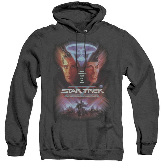 Star Trek The Final Frontier(Movie) Adult Heather Hoodie Sweatshirt Black