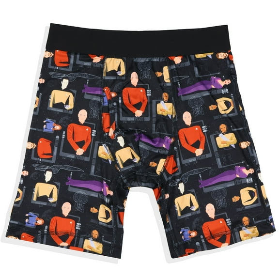 Star Trek: The Next Generation Boxer Briefs Men's TNG AOP Picard Crusher Riker Data Deanna Troi Snug Fit Underwear