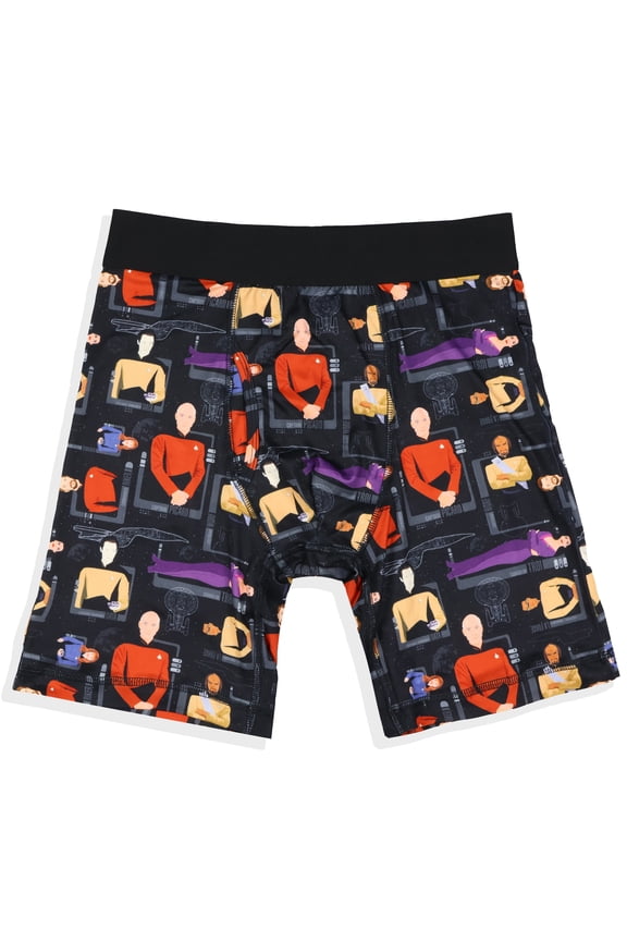 Star Trek: The Next Generation Boxer Briefs Men's TNG AOP Picard Crusher Riker Data Deanna Troi Snug Fit Underwear