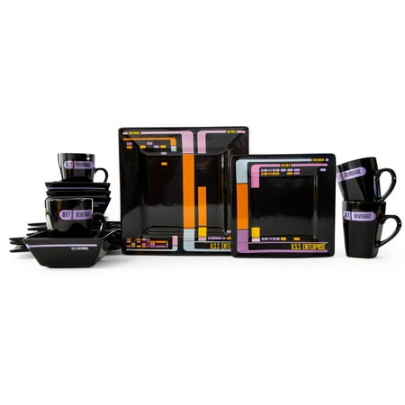 Star Trek: The Next Generation LCARS Interface 16-Piece Ceramic Dinnerware Set