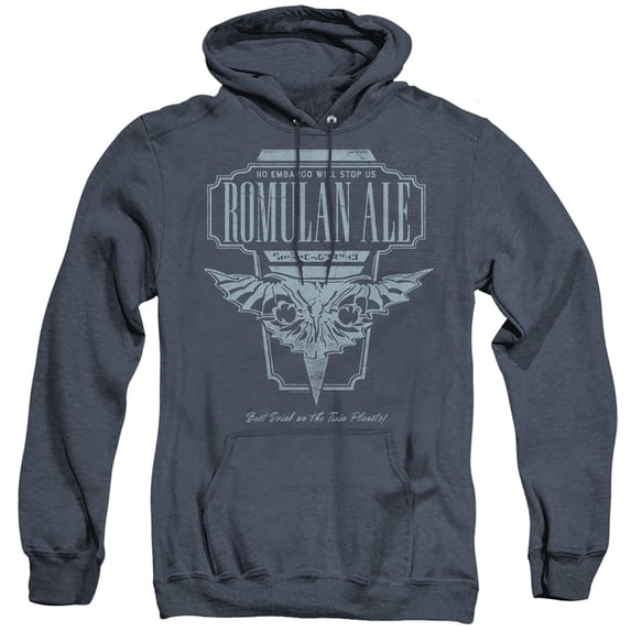 Star Trek The Next Generation Romulan Ale Adult Heather Hoodie Sweatshirt Navy