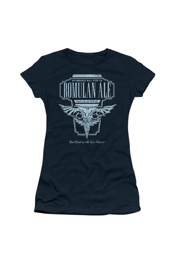 Star Trek The Next Generation Romulan Ale Junior Women's Sheer T-Shirt Navy
