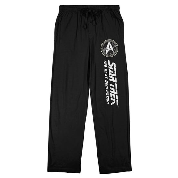 Star Trek: The Next Generation Title Logo Men's Black Sleep Pants-Medium