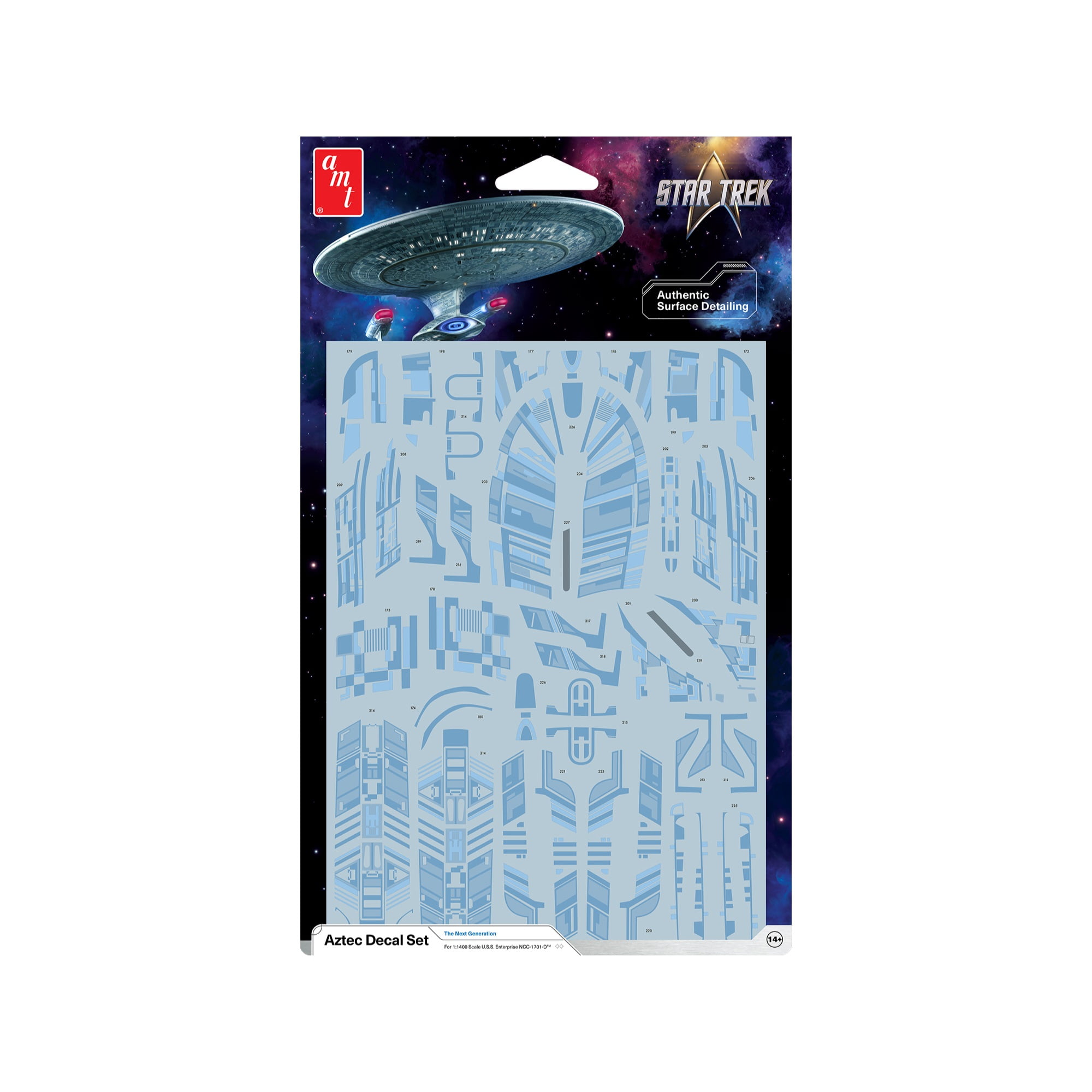 Star Trek: The Next Generation U.S.S. Enterprise NCC-1701-D Aztec Decal Set 1/1400 Scale by AMT