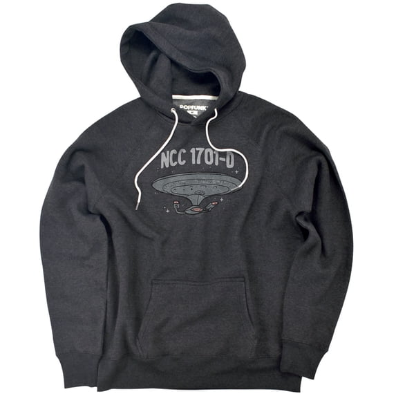 Star Trek The Next Generaton Official Premium Ultrasoft Tri-Blend Hoodie (Small) Charcoal