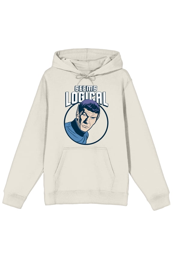 Star Trek The Original Series Captain Spock Logical Men's Sand Graphic Hoodie-3XL
