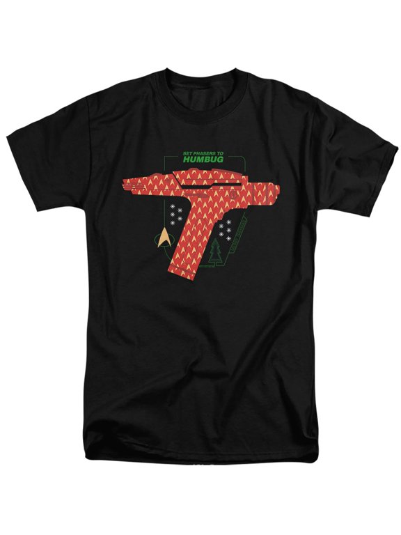 The Original Series Christmas Phaser Set To Humbug Unisex Adult Tall T Shirt (X-Large) Black
