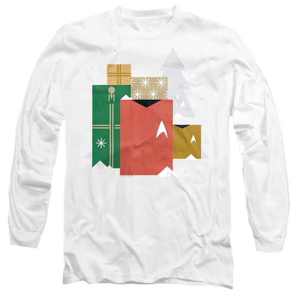 Star Trek The Original Series Christmas Presents Unisex Adult Long-Sleeve T Shirt, White, 3X-Large