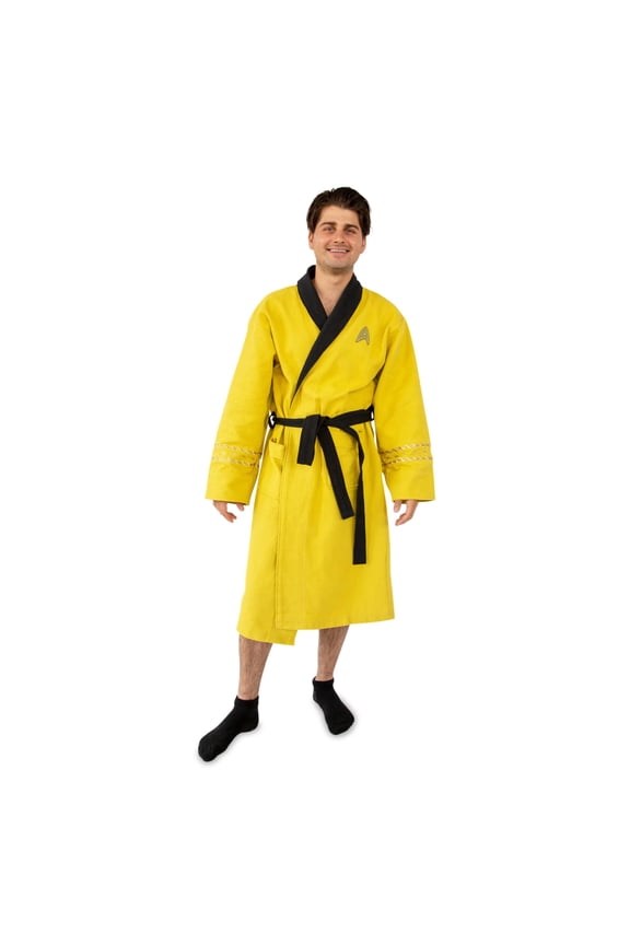 : The Original Series Waffle-Weave Cotton Adult Bathrobe | Gold Command