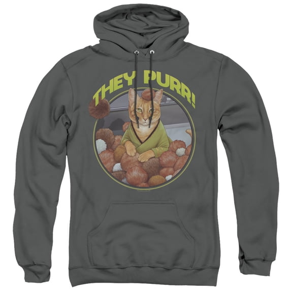 Star Trek The Purr Adult Pullover Hoodie Sweatshirt Charcoal