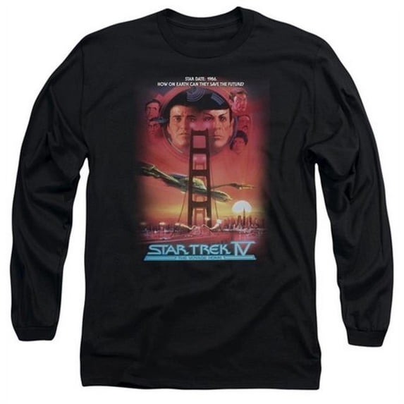 Star Trek-The Voyage Home-Movie - Long Sleeve Adult 18-1 Tee - Black- Extra Large
