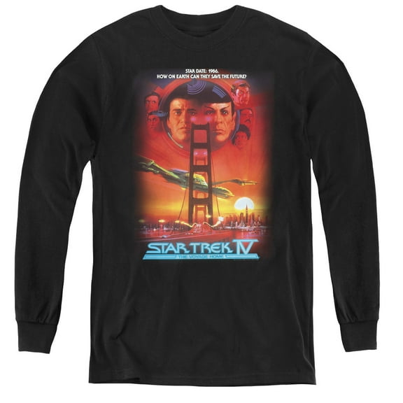 Star Trek The Voyage Home(Movie) Youth Long Sleeve T-Shirt Black