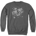 thumbnail image 1 of Star Trek Through Space Adult Crewneck Sweatshirt Charcoal, 1 of 1